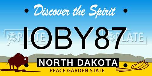 IOBY87 North Dakota License Plate