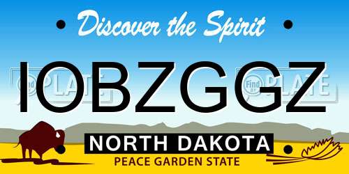 IOBZGGZ North Dakota License Plate