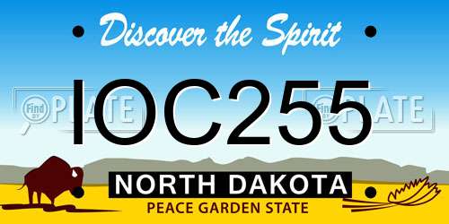 IOC255 North Dakota License Plate