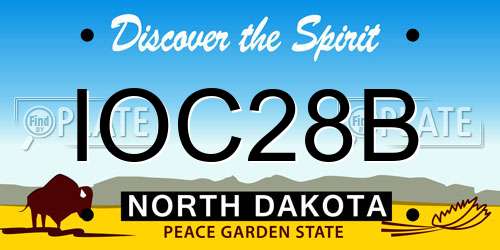 IOC28B North Dakota License Plate