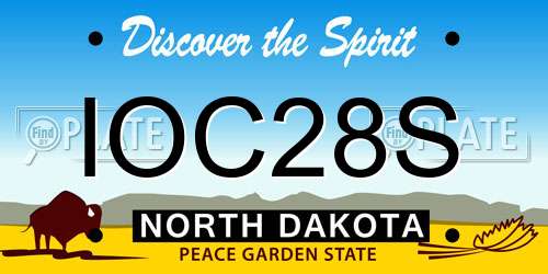 IOC28S North Dakota License Plate