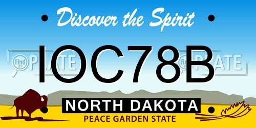 IOC78B North Dakota License Plate