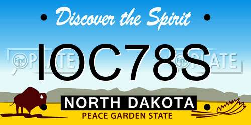 IOC78S North Dakota License Plate