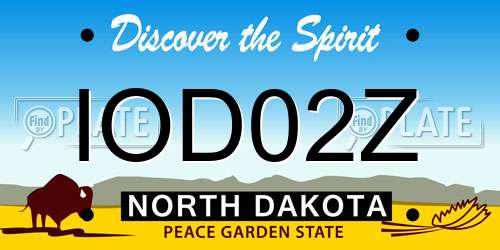 IOD02Z North Dakota License Plate