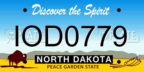 IOD0779 North Dakota License Plate