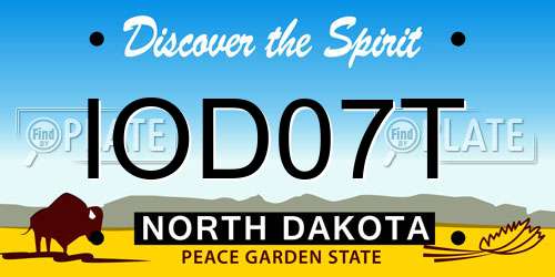 IOD07T North Dakota License Plate