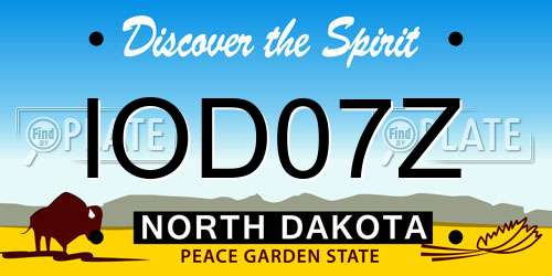 IOD07Z North Dakota License Plate