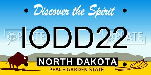 IODD22 North Dakota License Plate