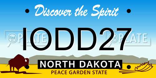 IODD27 North Dakota License Plate