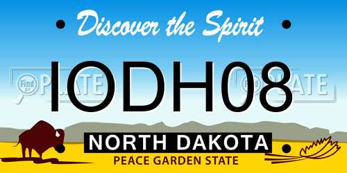 IODH08 North Dakota License Plate