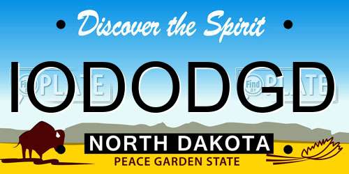 IODODGD North Dakota License Plate