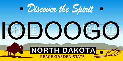IODOOGO North Dakota License Plate