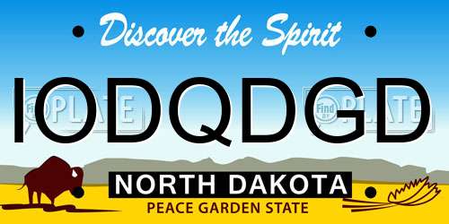 IODQDGD North Dakota License Plate