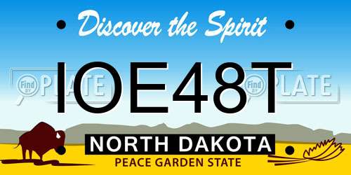 IOE48T North Dakota License Plate
