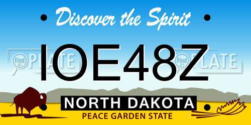 IOE48Z North Dakota License Plate