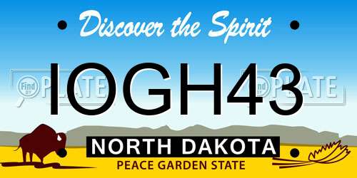 IOGH43 North Dakota License Plate