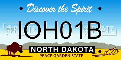 IOH01B North Dakota License Plate
