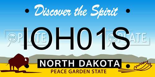 IOH01S North Dakota License Plate