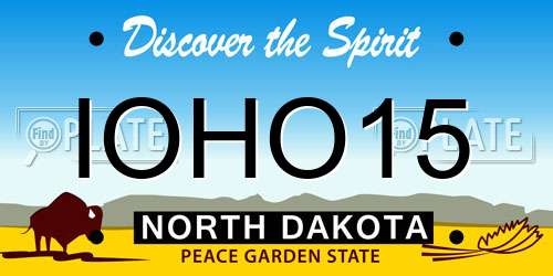 IOHO15 North Dakota License Plate
