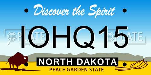 IOHQ15 North Dakota License Plate