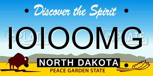IOIOOMG North Dakota License Plate