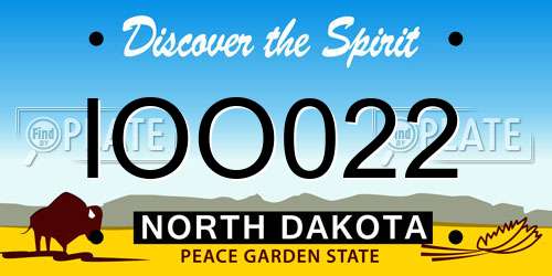 IOO022 North Dakota License Plate