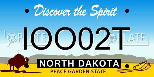IOO02T North Dakota License Plate