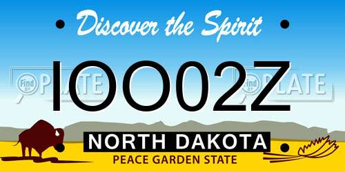 IOO02Z North Dakota License Plate