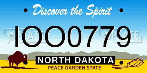 IOO0779 North Dakota License Plate