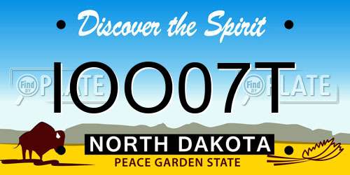 IOO07T North Dakota License Plate