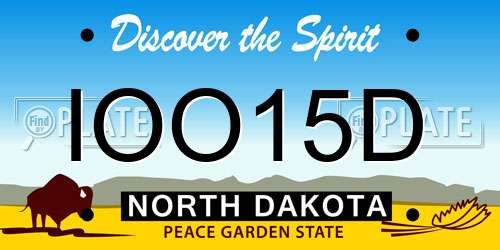IOO15D North Dakota License Plate