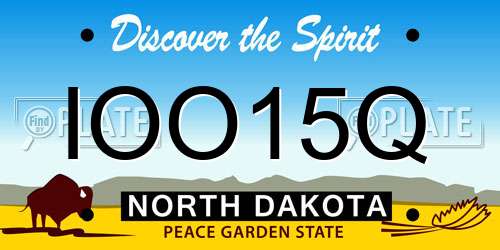 IOO15Q North Dakota License Plate