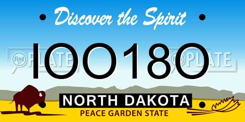 IOO18O North Dakota License Plate