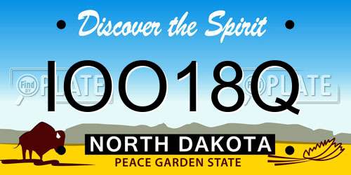 IOO18Q North Dakota License Plate