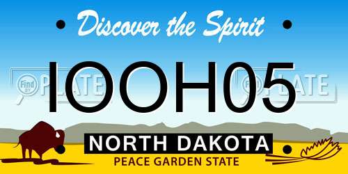 IOOH05 North Dakota License Plate