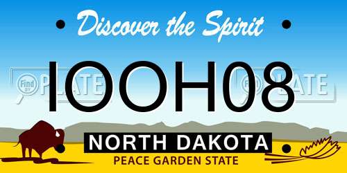 IOOH08 North Dakota License Plate