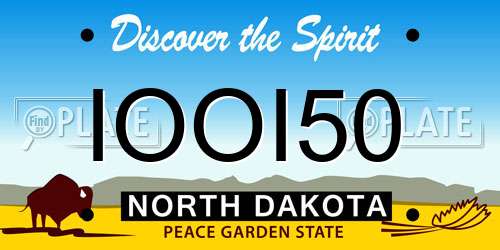 IOOI50 North Dakota License Plate
