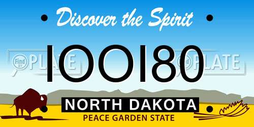 IOOI80 North Dakota License Plate