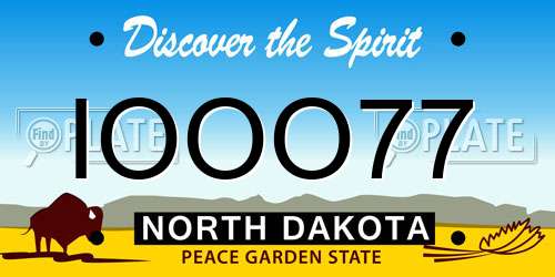 IOOO77 North Dakota License Plate