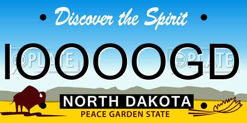 IOOOOGD North Dakota License Plate