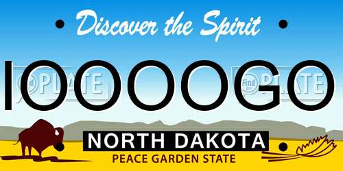 IOOOOGO North Dakota License Plate