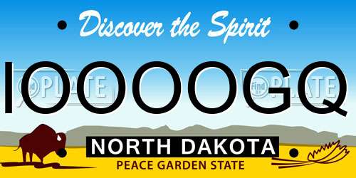 IOOOOGQ North Dakota License Plate