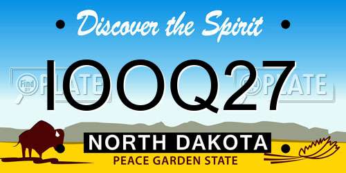 IOOQ27 North Dakota License Plate