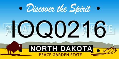 IOQ0216 North Dakota License Plate