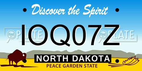 IOQ07Z North Dakota License Plate