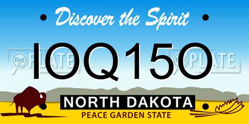 IOQ15O North Dakota License Plate