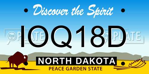 IOQ18D North Dakota License Plate