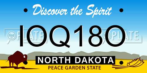 IOQ18O North Dakota License Plate
