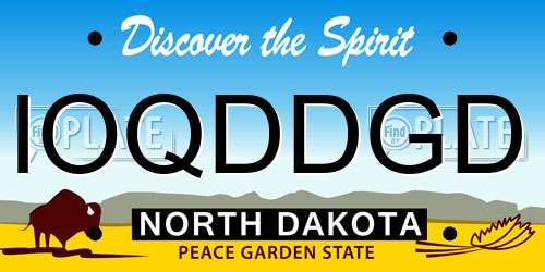 IOQDDGD North Dakota License Plate