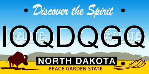IOQDQGQ North Dakota License Plate
